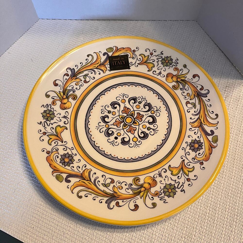 Ceramics Cuore Tuscan style yellow floral dinner stoneware per plate (11 avail.)